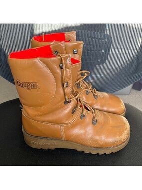 VGC Vintage Cougar Fur Lined Lace Up Winter Boots - Size 5